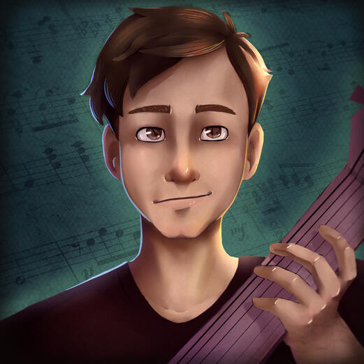 request • fully shaded • portrait • simple background