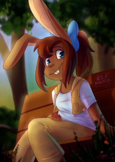 commission • fully shaded • half body • medium complexity background