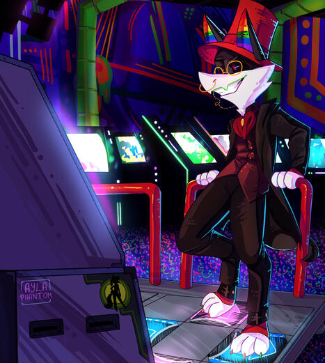 commission • pointy style • full body • complex background